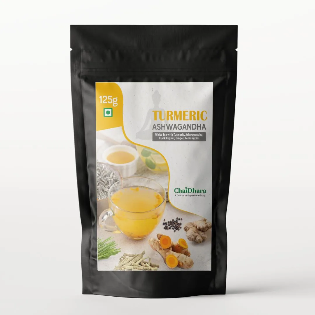 Turmeric Ashwagandha Herbal Tea Blended with White Tea